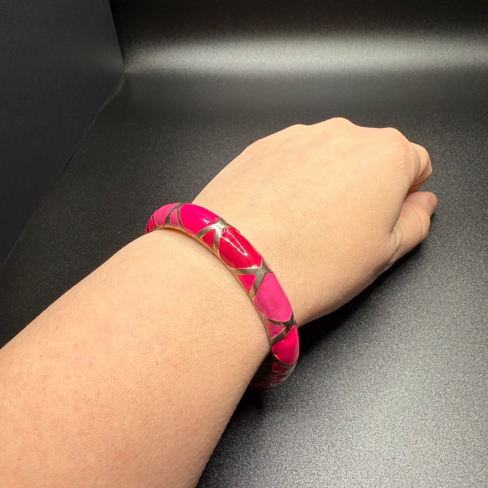Cuff Bracelet in Gold & Pink